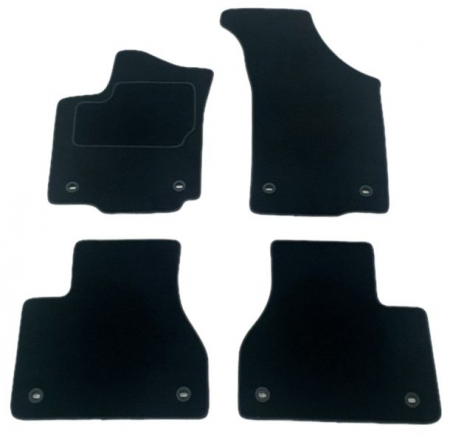 Covor podea MAMMOOTH Velours, 4 buc., fata/spate, set, culoare neagra, potrivit VW PHAETON 04.02-03.16, Saloon