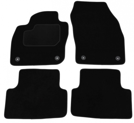 Covor podea MAMMOOTH Velours, 4 buc., fata/spate, set, culoare neagra, potrivit VW T-CROSS 12.18-, SUV