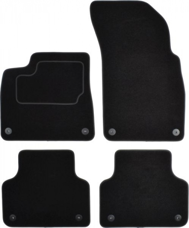 Covor podea MAMMOOTH Velours, 4 buc., set, culoare neagra, potrivit AUDI Q7 01.15-, Off-road / SUV, 5 places