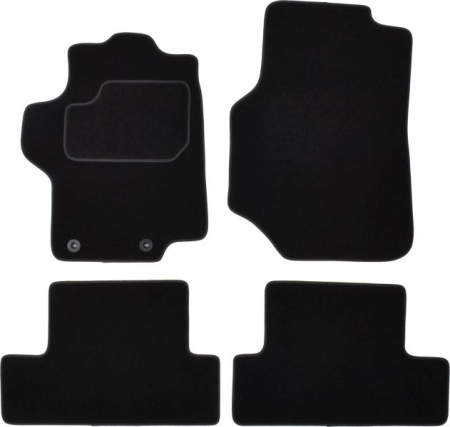 Covor podea MAMMOOTH Velours, fata/spate, set, culoare neagra, potrivit PEUGEOT 1007 04.05-, Saloon