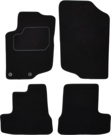 Covor podea MAMMOOTH Velours, set, culoare neagra, potrivit PEUGEOT 207 02.07-01.15, Cabriolet / Coupe