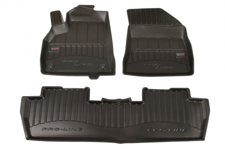 Accesorii auto - Covorase auto (set, cauciuc, 3 bucati, culoare negru) PEUGEOT 5008 intre 2009-2017
