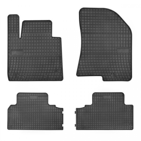 Accesorii auto - Covorase auto (set, cauciuc, 4 bucati, culoare negru) KIA CARENS IV dupa 2013 