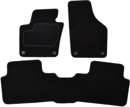 Accesorii auto - Covorase auto (set, velur, 3 bucati, culoare negru, 7 locuri) SEAT ALHAMBRA dupa 2010 