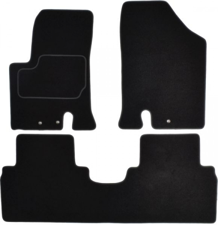 Accesorii auto - Covorase auto (set, velur, 3 bucati, culoare negru) HYUNDAI IX20, SANTA FÉ I, SANTA FÉ II dupa 2004 