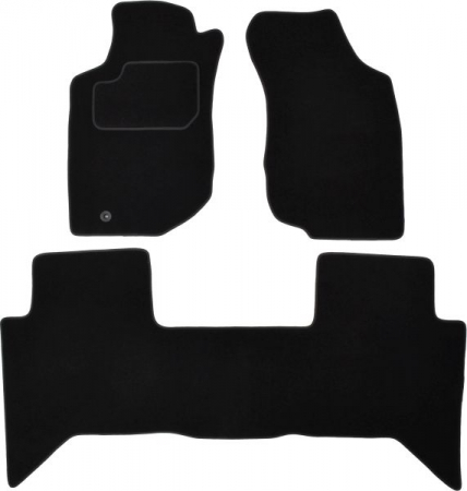 Accesorii auto - Covorase auto (set, velur, 3 bucati, culoare negru) TOYOTA HILUX VII intre 2004-2015