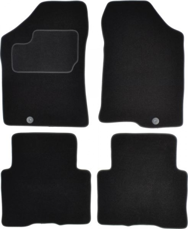 Accesorii auto - Covorase auto (set, velur, 4 bucati, culoare negru, 5 locuri) KIA CARENS III dupa 2006 