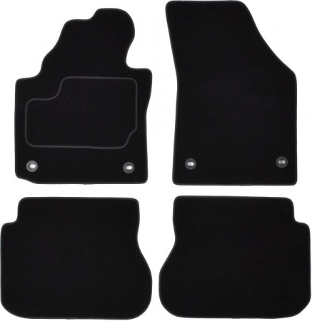 Accesorii auto - Covorase auto (set, velur, 4 bucati, culoare negru, 5 locuri) VW CADDY III intre 2004-2015 
