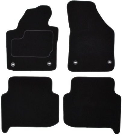 Accesorii auto - Covorase auto (set, velur, 4 bucati, culoare negru, 5 locuri) VW TOURAN intre 2003-2010