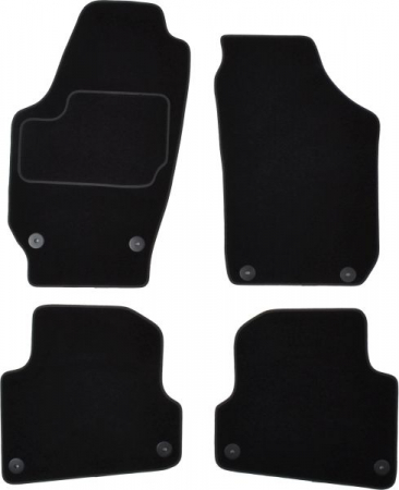 Accesorii auto - Covorase auto (set, velur, 4 bucati, culoare negru) SKODA FABIA II intre 2006-2014 