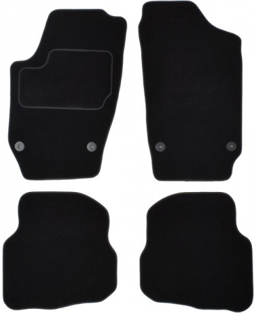 Accesorii auto - Covorase auto (set, velur, 4 bucati, culoare negru) VW POLO intre 2001-2009