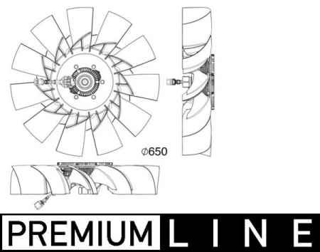 Cupla ventilator radiator (cu ventilator, 650mm, numar lame: 11, numar pini: 6) potrivit RVI D DTI11-122HH-DTI8-122HS dupa 2013 [2]