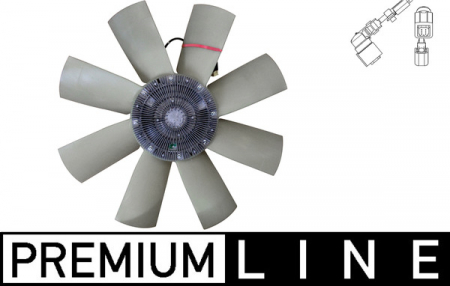 Ventilator - Cupla ventilator radiator (cu ventilator, 680mm, numar lame: 8, numar pini: 6) potrivit RVI C, K, T DTI11-122HH-DXi13520 dupa 2013