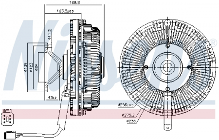 Cupla ventilator radiator (numar pini: 5/6) EURO 6 potrivit SCANIA G II, L, P II, R II, S DC09.119-OC13.101 09.16- [2]