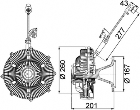 Cupla ventilator radiator (numar pini: 5) potrivit MERCEDES ACTROS, ACTROS MP2 / MP3 OM541.920-OM542.969 04.96- [3]
