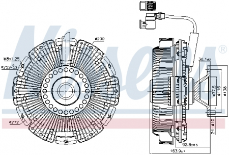 Cupla ventilator radiator (numar pini: 6) EURO 6 potrivit DAF XF 106 MX-11320-MX-13390 10.12- [2]