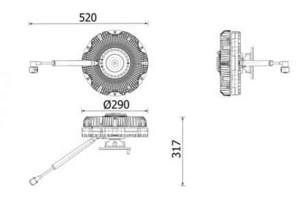 Cupla ventilator radiator potrivit DAF 65 CF, 75 CF, 85 CF, 95 XF, CF, CF 65, CF 75, CF 85, XF II 1DB2022-1NA06-XF355M dupa 1997 [2]
