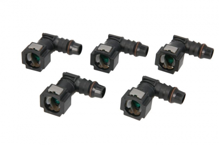 Furtun combustibil - Cuplaj furtun combustibil (unghi, diametru: 7,89mm, ID 10; 10mm x 12,5mm, pret pentru 5 buc.)