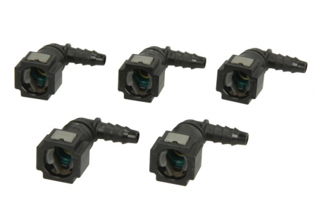 Furtun combustibil - Cuplaj furtun combustibil (unghi, diametru: 7,89mm, ID 6; 6mm x 8mm, pret pentru 5 buc.)