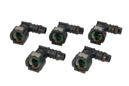 Furtun combustibil - Cuplaj furtun combustibil (unghi, diametru: 9,49mm, ID 10; 10mm x 12,5mm, pret pentru 5 buc.)