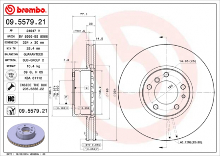 Disc frana Fata Dreapta/Stanga potrivit BMW 5 (E39), 7 (E32), 7 (E38), 8 (E31); HYUNDAI I30, IX35; KIA CEE'D, SPORTAGE III 1.4-5.6 09.87-12.15 [2]