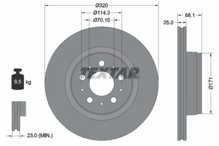 Disc frana Fata Dreapta/Stanga potrivit TESLA MODEL 3 Electric 01.17- [2]