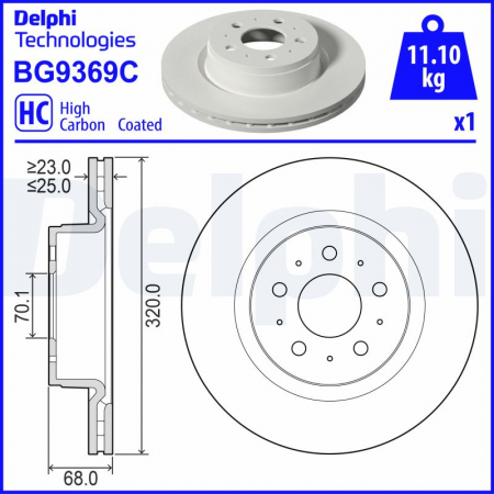 Disc frana Fata Dreapta/Stanga potrivit TESLA MODEL 3 Electric 01.17- [2]