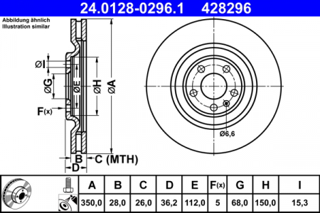 Disc frana Spate Dreapta/Stanga potrivit AUDI A6 ALLROAD C8, A6 C8, A7, A8 D5, E-TRON, E-TRON GT, Q7, Q8, Q8 E-TRON; VW TOUAREG 2.0-Electric 01.15- [2]
