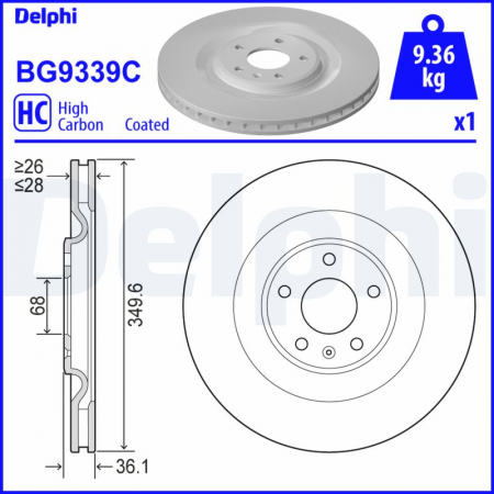 Piese auto electrice - Disc frana Spate Dreapta/Stanga potrivit AUDI A6 ALLROAD C8, A6 C8, A7, A8 D5, E-TRON, Q7, Q8; VW TOUAREG 2.0-Electric 01.15-