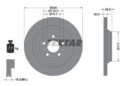 Piese Tesla - Disc frana Spate Dreapta/Stanga potrivit TESLA MODEL 3 Electric 01.17-