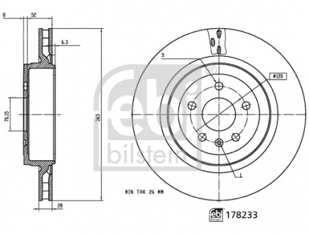 Franare - Disc frana Spate Dreapta/Stanga potrivit TESLA MODEL S Electric 09.12-