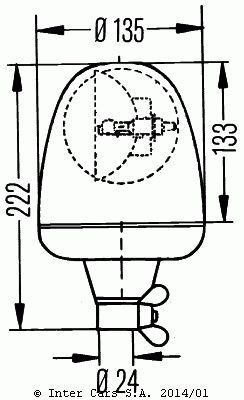 Dispersor girofar galben H1, inaltime 222mm [1]