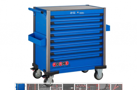 Echipamente pentru atelier - Dulap 8 sertare cu 531 scule Force