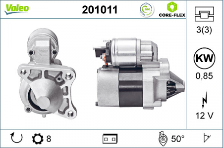 Electromotor (12V, 0,85kW) potrivit RENAULT CLIO II, KANGOO, KANGOO EXPRESS, LAGUNA I, LAGUNA II, MEGANE I, MEGANE I CLASSIC, MEGANE I COACH, SCENIC I, THALIA I 1.4/1.6/1.6LPG 11.97- [0]
