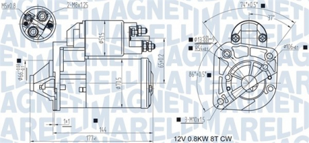 Alternatoare Electromotoare - Electromotor potrivit DACIA LOGAN, LOGAN EXPRESS, SANDERO; RENAULT KANGOO EXPRESS, KANGOO II 1.4/1.4LPG/1.6 dupa 2008 - (12V, 0,8kW)