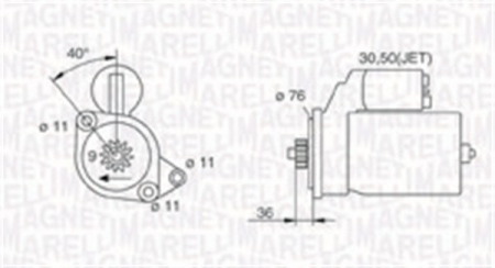 Electromotor (12V, 1,1kW) potrivit AUDI A3; FORD GALAXY I; SEAT ALHAMBRA, CORDOBA, CORDOBA VARIO, IBIZA II, INCA, TOLEDO I; SKODA OCTAVIA I; VW CADDY II, CORRADO, GOLF I 1.4-2.0 08.82-12.10 [0]