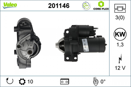 Electromotor (12V, 1,3kW) potrivit CITROEN C5 I, C5 II, C5 III, C6, C8; FIAT ULYSSE; LANCIA PHEDRA; PEUGEOT 406, 407, 607, 807; RENAULT AVANTIME, CLIO II, LAGUNA I, LAGUNA II 2.0D/3.0 03.97- [0]