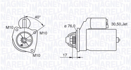 Electromotor (12V, 1,4kW) potrivit FORD COUGAR, FOCUS I, MONDEO I, MONDEO II, TOURNEO CONNECT, TRANSIT CONNECT; RENAULT TRAFIC II 1.6-2.0 02.93-12.18 [1]