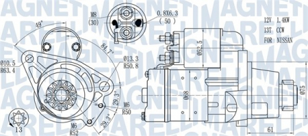 Alternatoare Electromotoare - Electromotor potrivit NISSAN X-TRAIL I 2.0/2.5 2001-2013 - (12V, 1,4kW)