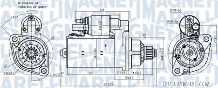 Alternatoare Electromotoare - Electromotor potrivit AUDI A1, A3, Q3; SEAT ALHAMBRA, ALTEA XL, IBIZA IV, IBIZA IV SC, LEON, LEON SC, LEON ST; SKODA KAROQ, OCTAVIA III, SUPERB II, SUPERB III, YETI 1.4-2.0D dupa 2005 - (12V, 1,7kW)