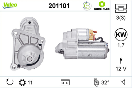 Electromotor (12V, 1,7kW) potrivit RENAULT 19 II, CLIO II, CLIO II/HATCHBACK, ESPACE III, KANGOO, KANGOO EXPRESS, LAGUNA I, MASTER II, MEGANE I, MEGANE I CLASSIC, MEGANE I COACH 1.9D 04.92- [2]