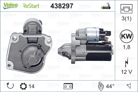 Alternatoare Electromotoare - Electromotor potrivit DS DS 3; CITROEN C3 II, C4 CACTUS, C-ELYSEE, DS3; PEUGEOT 2008 I, 208 I, 301 1.2 dupa 2012 - (12V, 1,8kW)