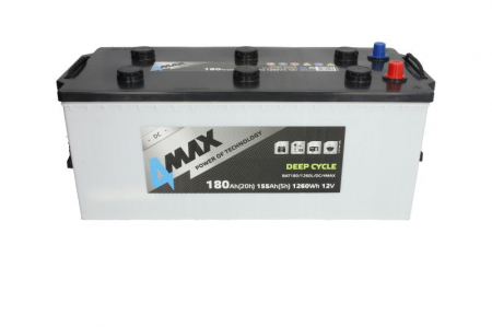 Acumulator 12V 180Ah (EN) DEEP-CYCLE (L+ Borna Standard) 513x223x218 B00 - fara flansa de montare (Ciclu profund) [2]