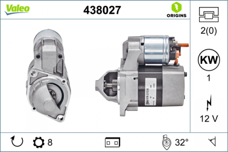 Electromotor (12V, 1kW) potrivit MERCEDES A (W168), A (W169), B SPORTS TOURER (W245) 1.5-2.0CNG 07.97-06.12 [0]
