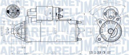 Alternatoare Electromotoare - Electromotor potrivit FORD ESCORT CLASSIC, ESCORT IV, ESCORT V, ESCORT V EXPRESS, ESCORT VI, ESCORT VI/KOMBI, FIESTA III, FIESTA IV, FIESTA/HATCHBACK, FIESTA/MINIVAN 1.8D 1989-2004 - (12V, 2,2kW)