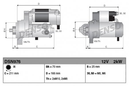 Electromotor potrivit LAND ROVER DISCOVERY IV, DISCOVERY V RANGE ROVER IV RANGE ROVER SPORT 3.0D dupa 2009 - (12V, 2kW) [2]