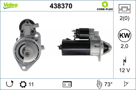 Electromotor (12V, 2kW) potrivit AUDI A3, TT; SEAT ALTEA, ALTEA XL, LEON, TOLEDO III; SKODA OCTAVIA II, SUPERB II, YETI; VW CC B7, EOS, GOLF IV, GOLF PLUS V, GOLF V, GOLF VI 1.4-3.6 09.00- [2]