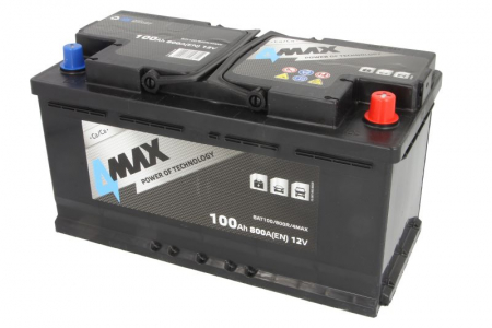 Electrice - Acumulator 4MAX 12V 100Ah/800A (EN) ECOLINE (R+ borna standard) 353x175x190 B13 - flansa de montare 10.5 mm (pornire)