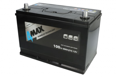 Acumulator 4MAX 12V 100Ah/800A (R+ borna standard) 305x175x227 B01 - flansa de montare 10.5 mm (pornire) [1]