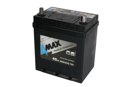Electrice - Acumulator 4MAX 12V 40Ah/330A (L+ borna subtire (ptr vehicule japoneze) + borna standard) 187x140x225 B01 - flansa de montare 10.5 mm (pornire)